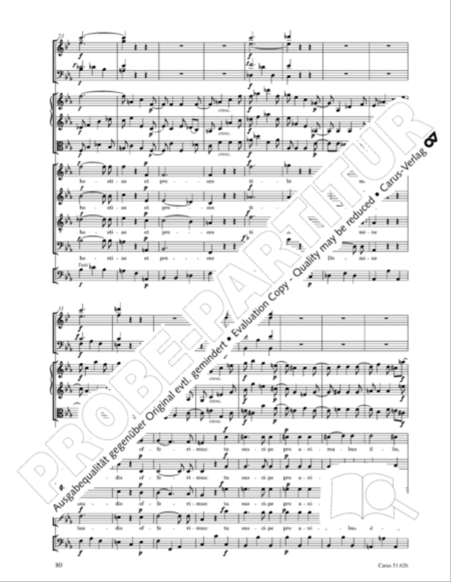 Missa longa in C major (Missa longa in C) 4-Part scores gallery preview page 92
