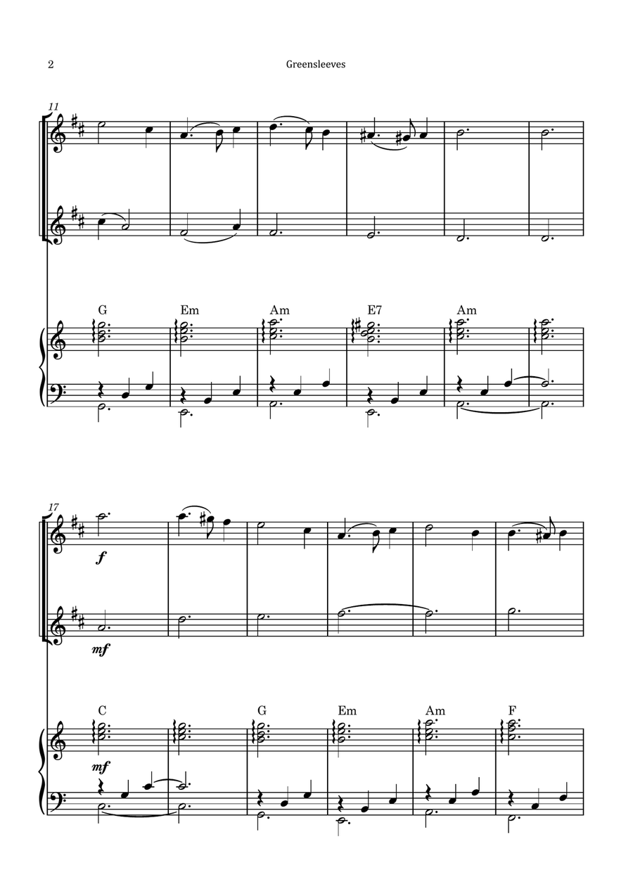 Greensleeves Woodwind Duet scores gallery preview page 2