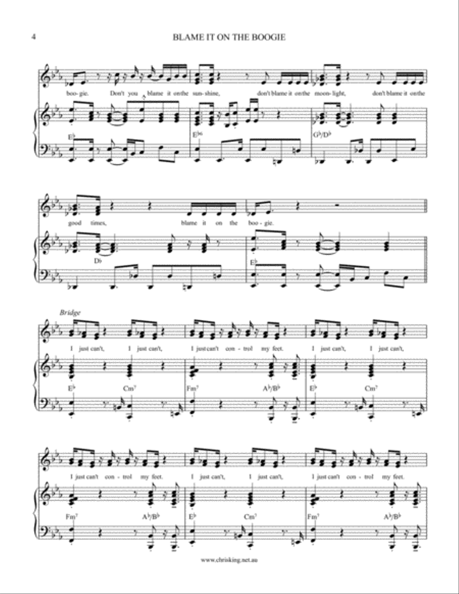 Blame It On The Boogie Voice scores gallery preview page 4