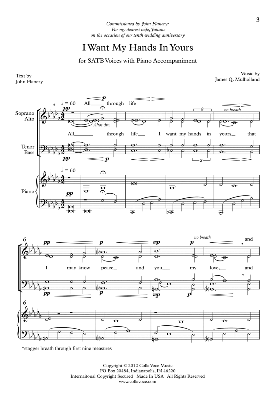 I Want My Hands In Yours I Want My Hands In Yours 4-Part scores gallery preview page 1