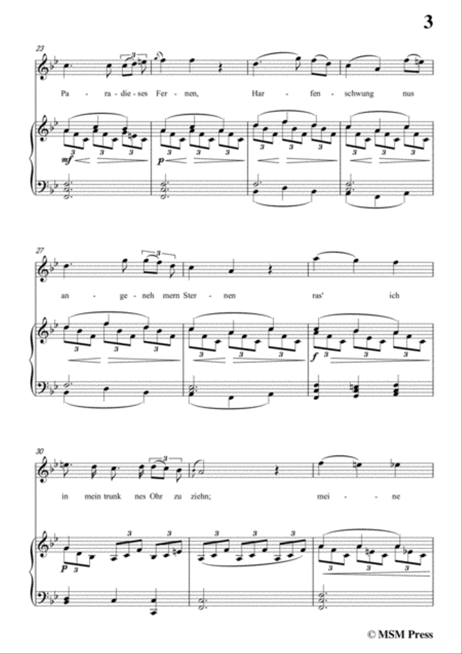 Schubert-Die Entzückung an Laura(Version II),D.577,in B flat Major,for Voice&Piano Voice scores gallery preview page 5