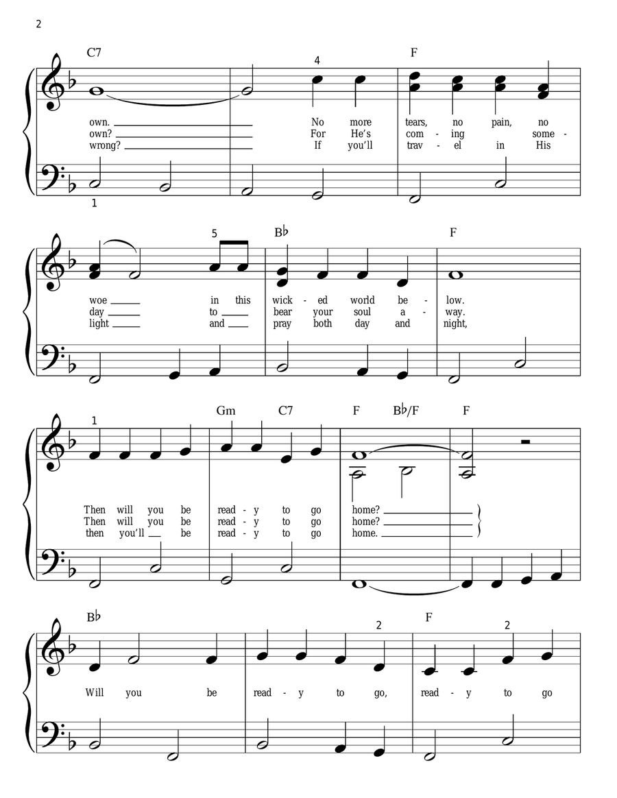 Ready To Go Home Ready To Go Home Easy Piano scores gallery preview page 2