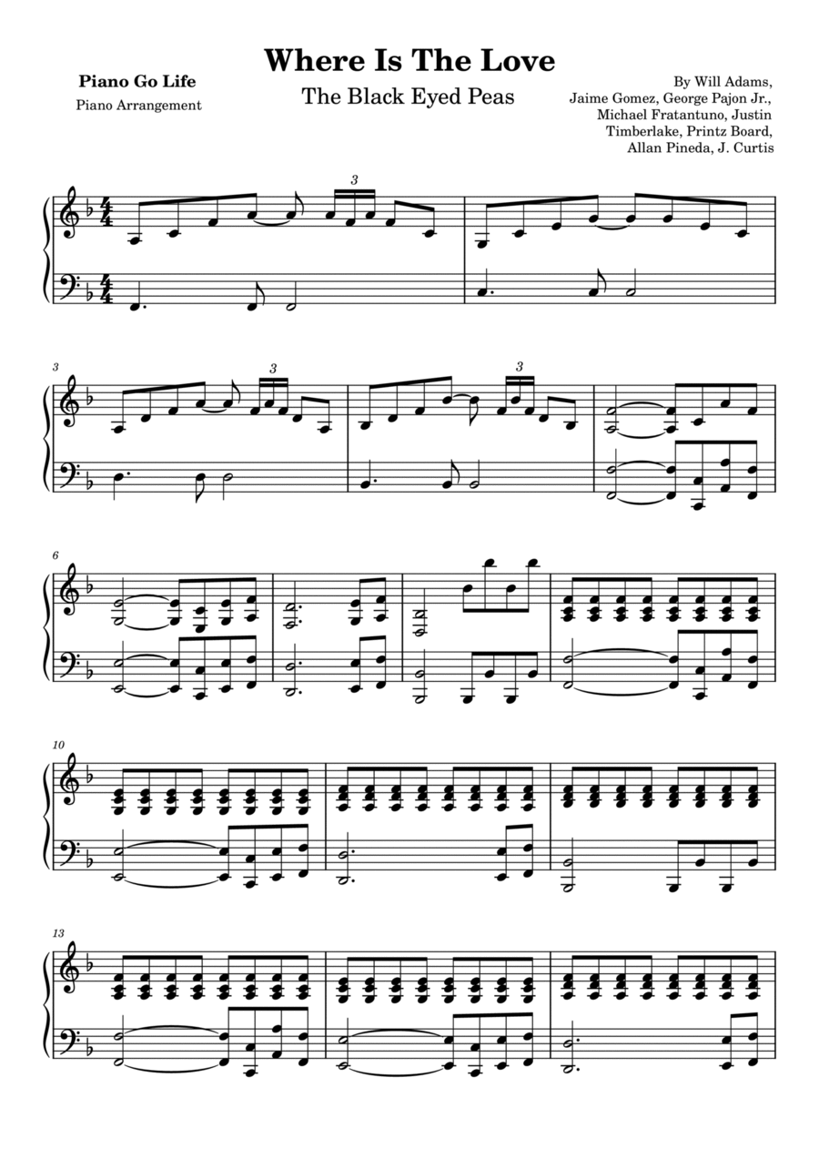 Where Is The Love Where Is The Love Piano Solo scores gallery preview page 1