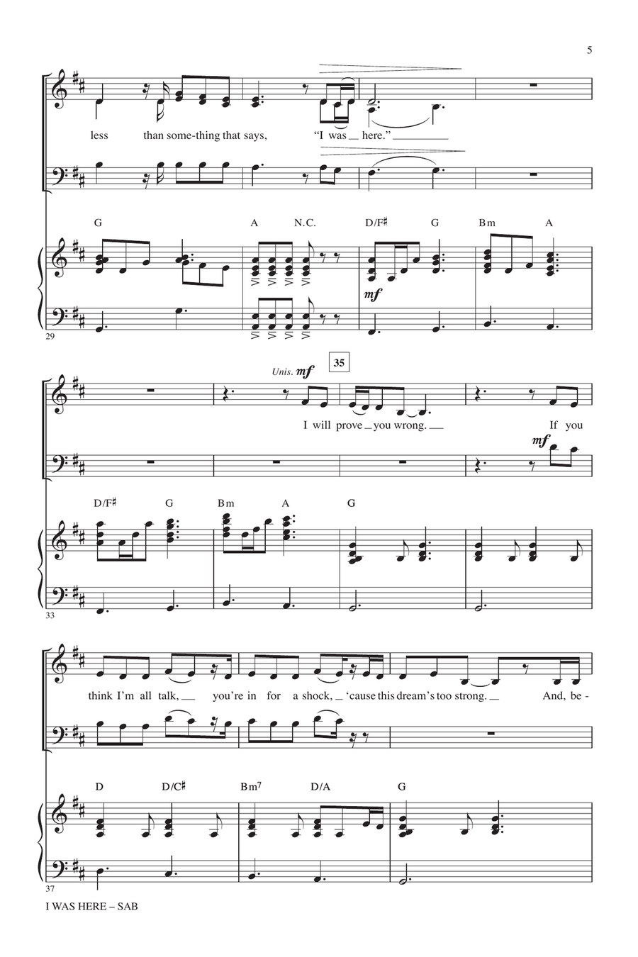 I Was Here (arr. Alan Billingsley) 3-Part scores gallery preview page 4