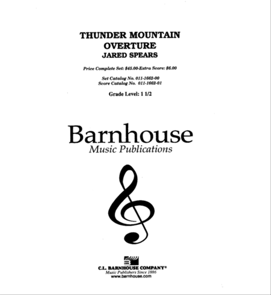 Thunder Mountain Overture Concert Band scores gallery preview page 2