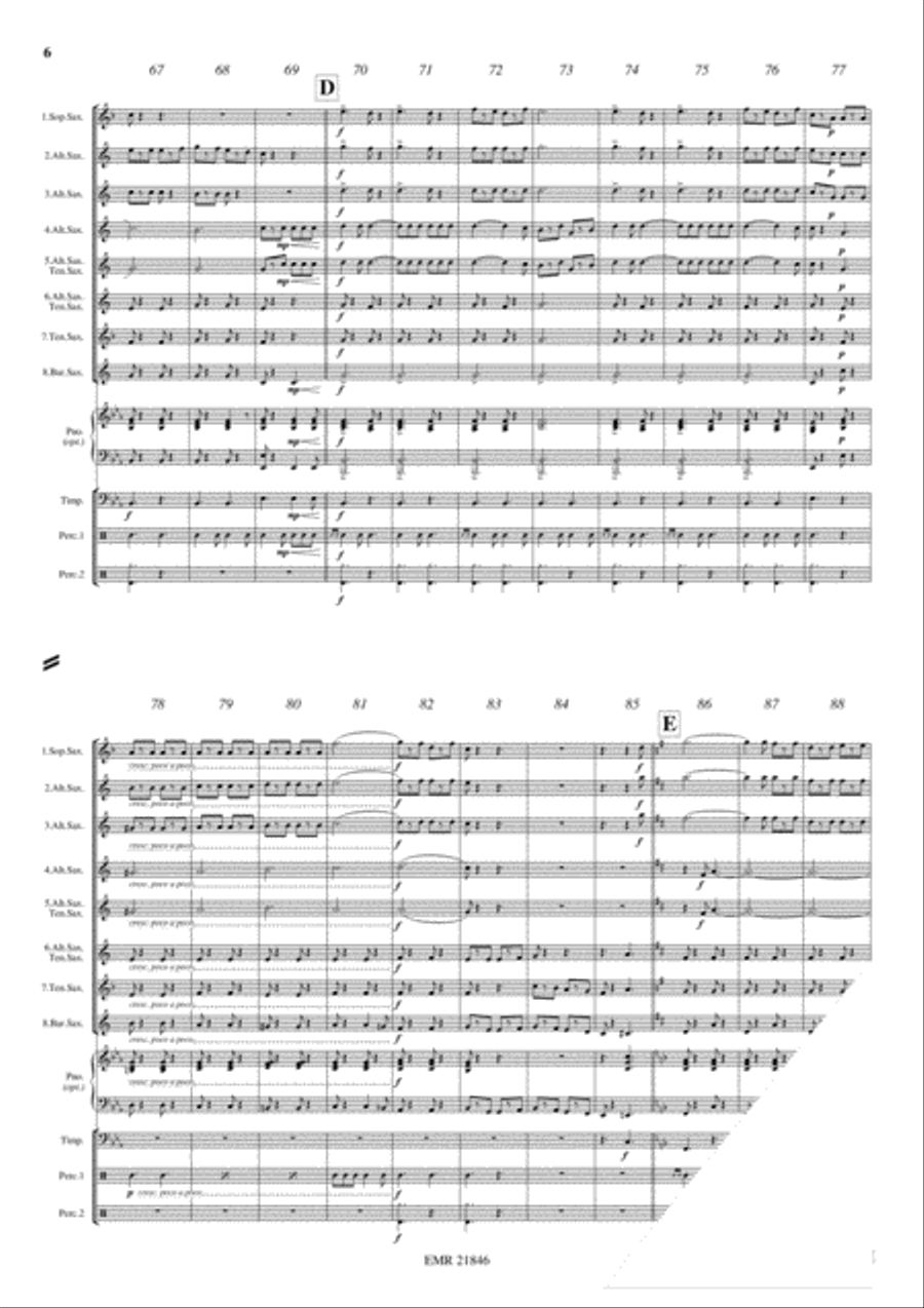 Funiculi Funicula Saxophone Ensemble scores gallery preview page 6