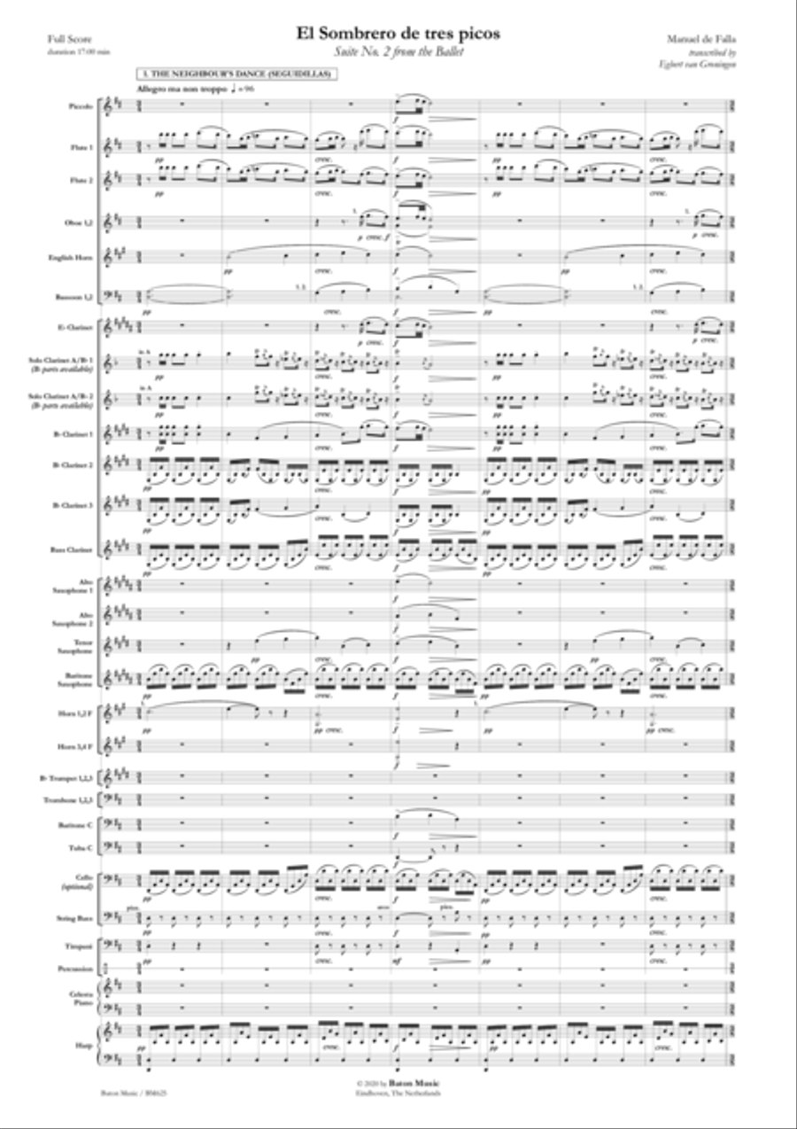 El Sombrero de tres picos Concert Band scores gallery preview page 2
