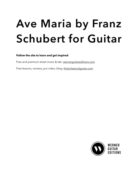 Ave Maria by Schubert for Classical Guitar