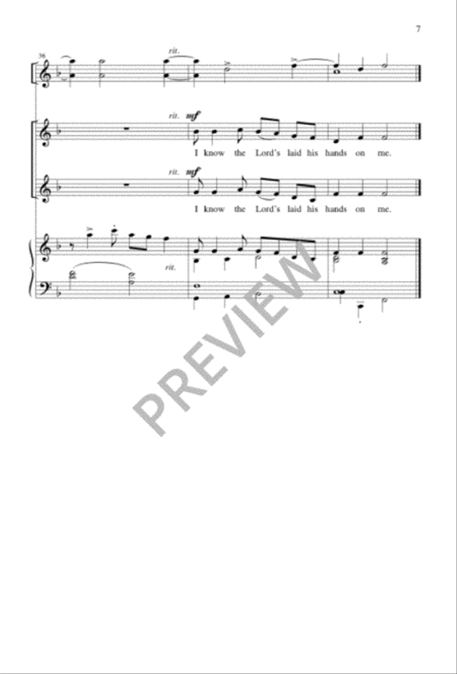 I Know the Lord Unison Choir scores gallery preview page 7
