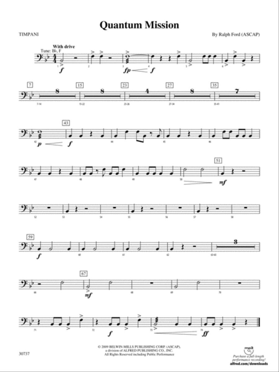 Quantum Mission: Timpani Quantum Mission: Timpani Concert Band scores gallery preview page 1