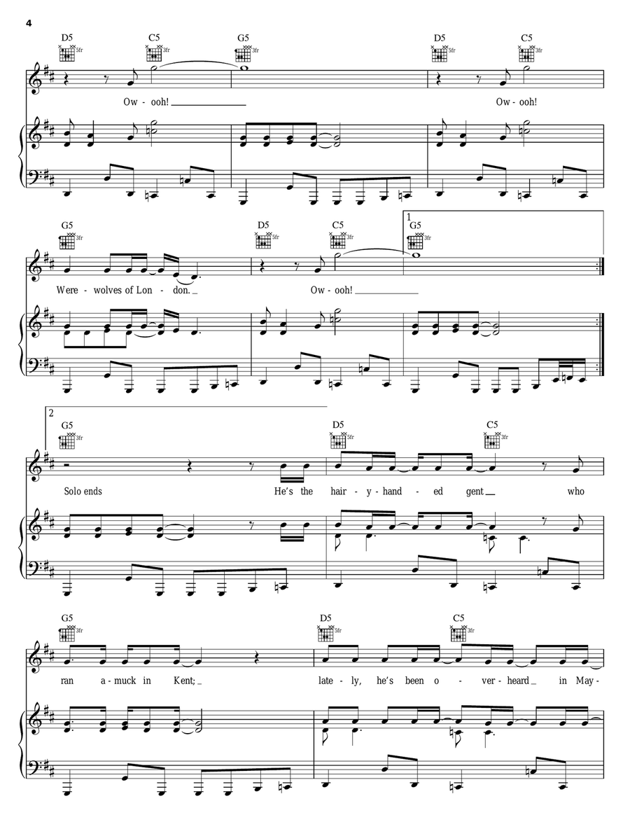 Werewolves Of London Acoustic Guitar scores gallery preview page 4