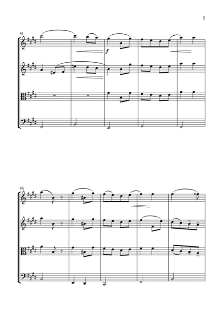 Salut d'Amour (Op. 12) - String Quartet String Quartet scores gallery preview page 5