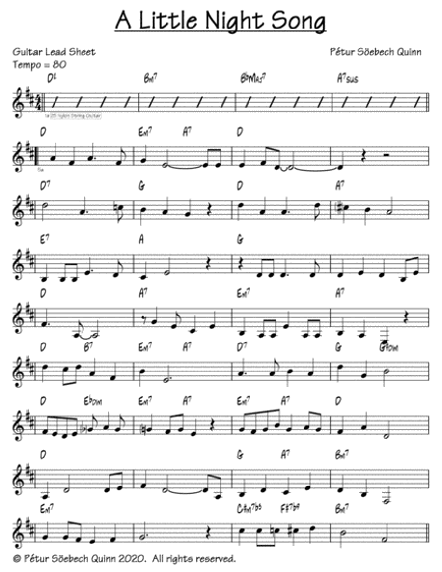 A Little Night Song Acoustic Guitar scores gallery preview page 1