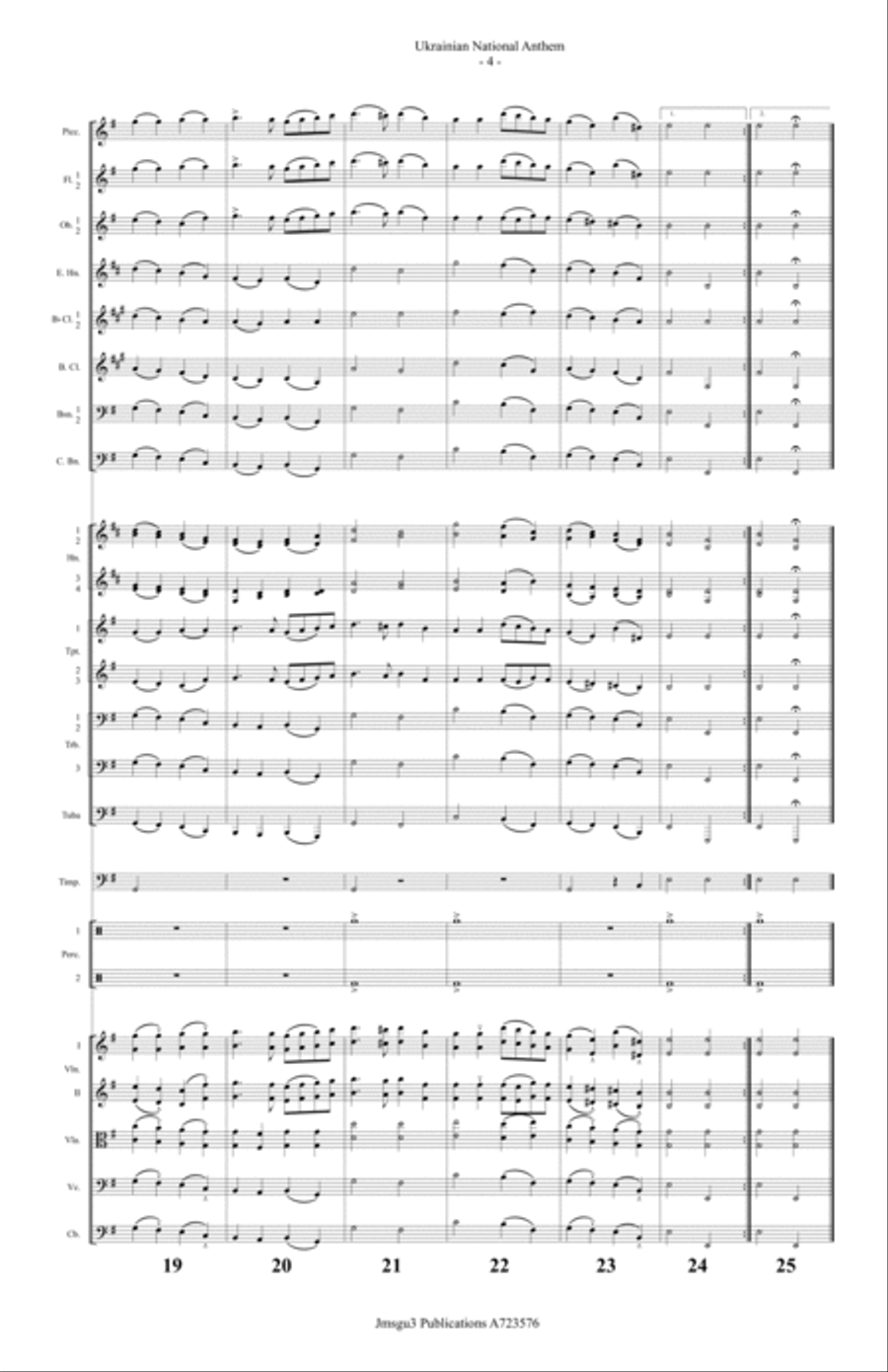 Ukrainian National Anthem for Full Orchestra Full Orchestra scores gallery preview page 4