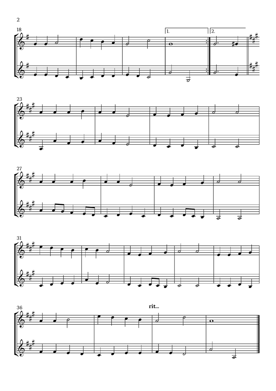 Good King Wenceslas (Violin Duet) - Beginner Level String Duet scores gallery preview page 2