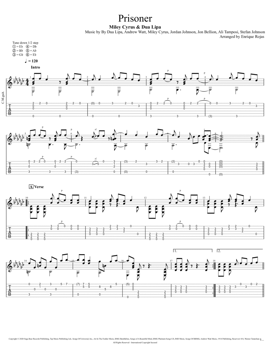 Prisoner Electric Guitar scores gallery preview page 1
