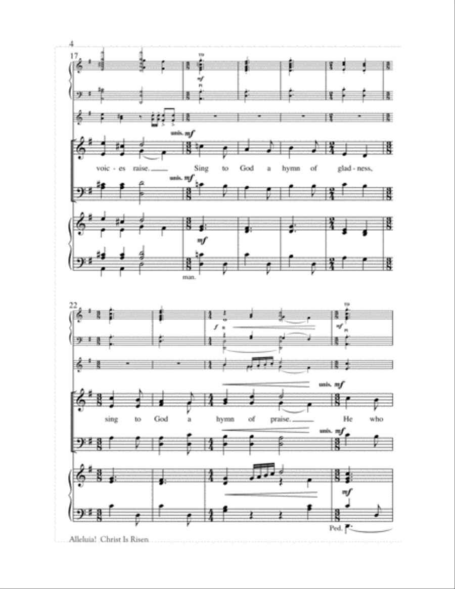 Alleluia! Christ Is Risen 4-Part scores gallery preview page 4
