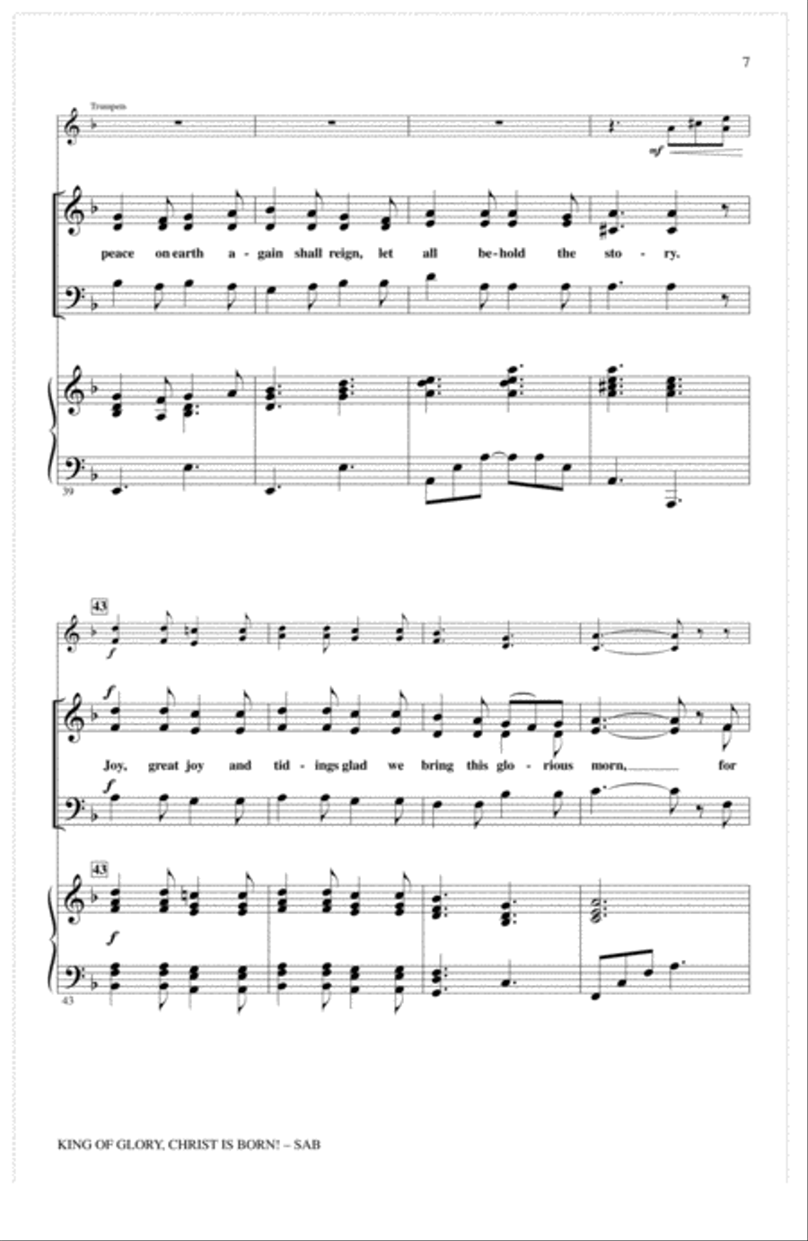 King Of Glory, Christ Is Born! 3-Part scores gallery preview page 6