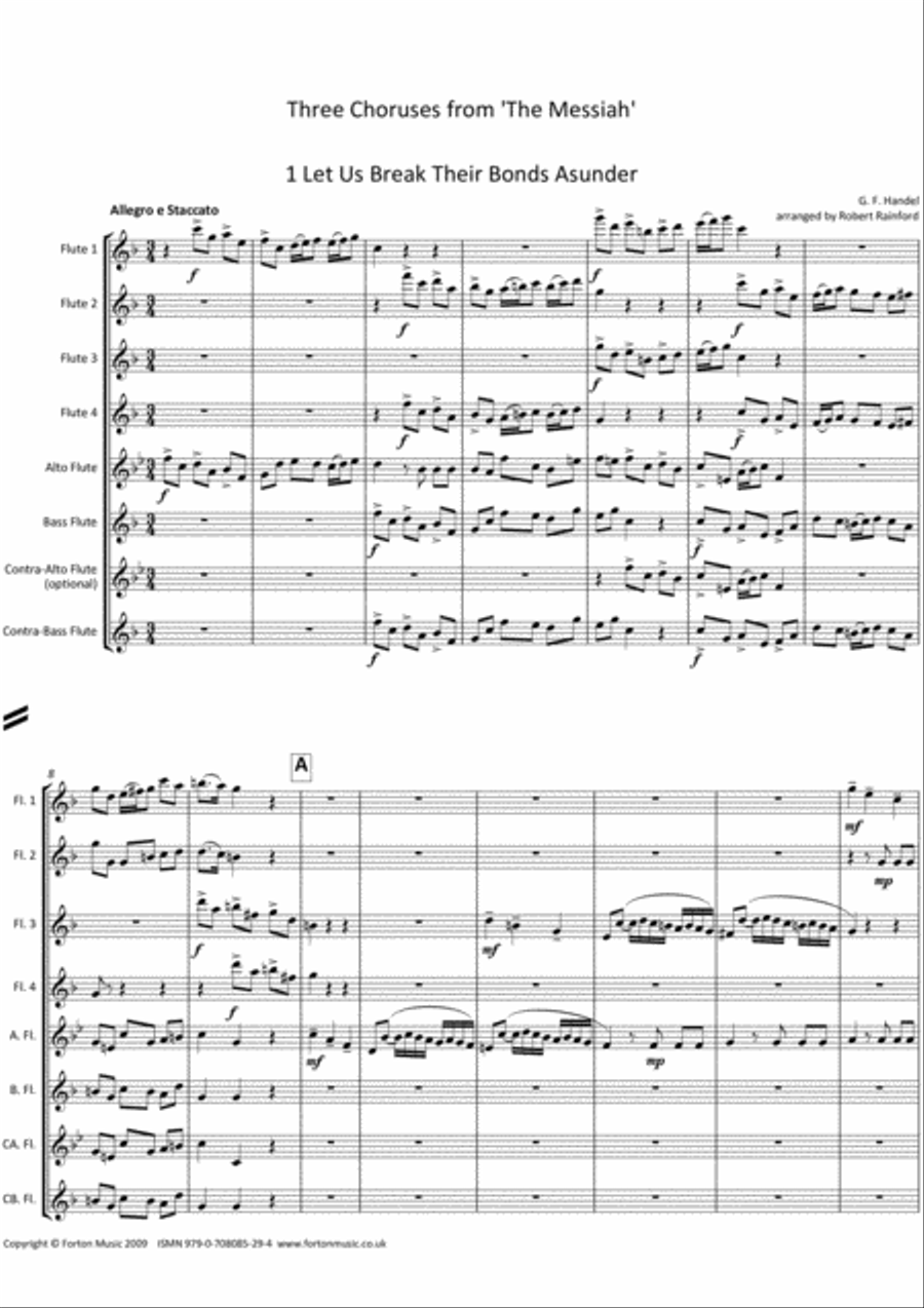 Three Choruses from the Messiah Flute Choir scores gallery preview page 2