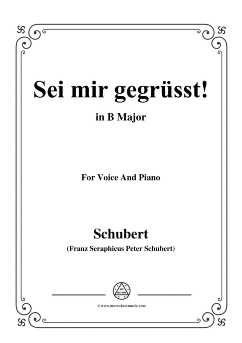 Schubert-Sei mir gegrüsst!,Op.20 No.1,in B Major,for Voice&Piano image number null