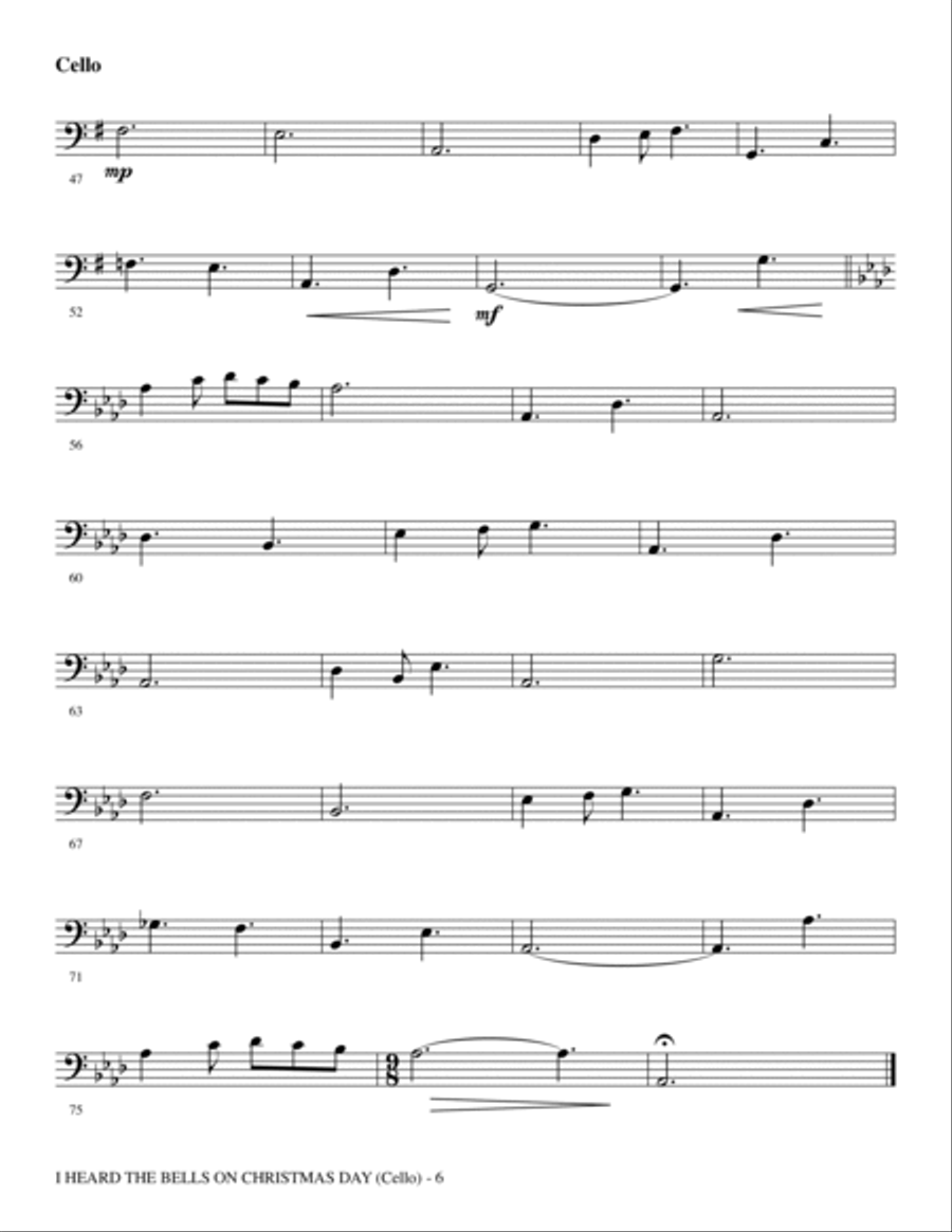 I Heard The Bells On Christmas Day (Celebrating Peace On Earth) - Cello Choir scores gallery preview page 6
