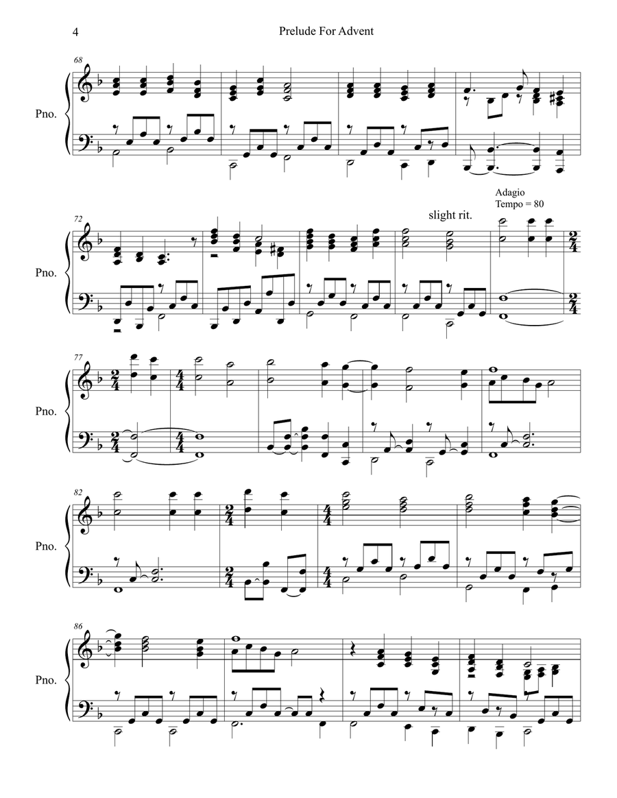 Prelude For Advent Piano Solo scores gallery preview page 5