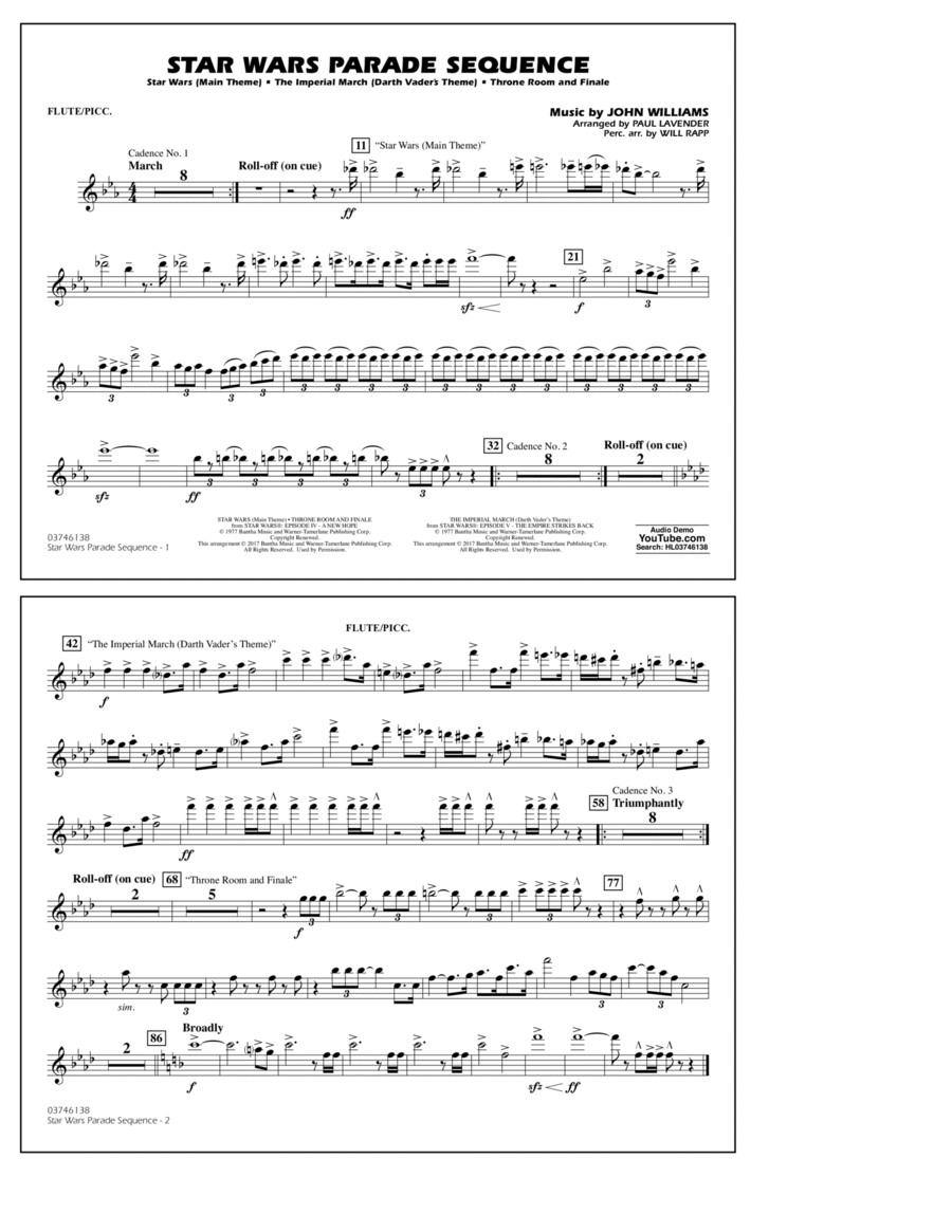 Star Wars Parade Sequence - Flute/Piccolo