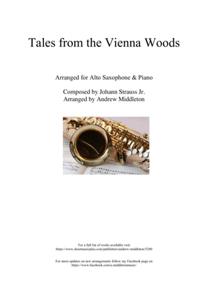 Tales from the Vienna Woods arranged for Alto Saxophone and Piano