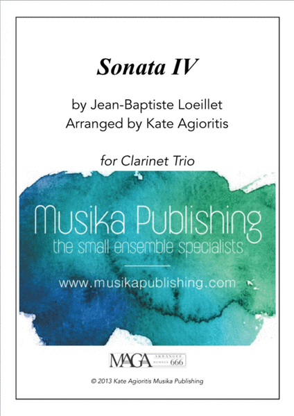 Sonata IV - for Clarinet Trio image number null