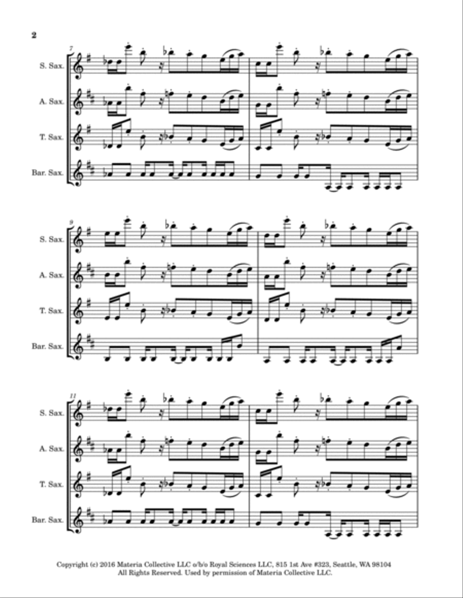 MEGALOVANIA (from Undertale) Woodwind Quartet scores gallery preview page 2