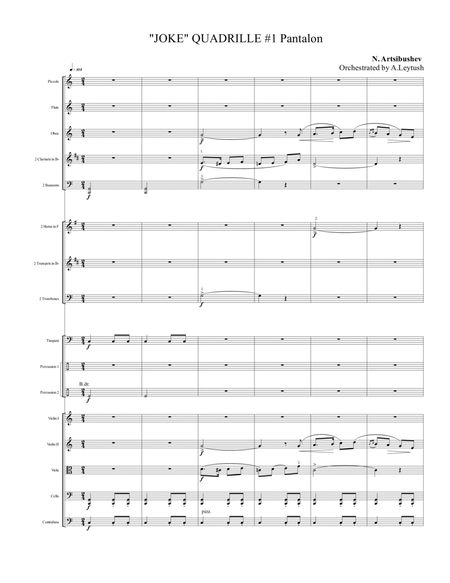 Artsibushev, Wihtol, Liadov, Sokolov, Glazunov, Rimsky-Korsakov - JOKE QUADRILLE - Score Only