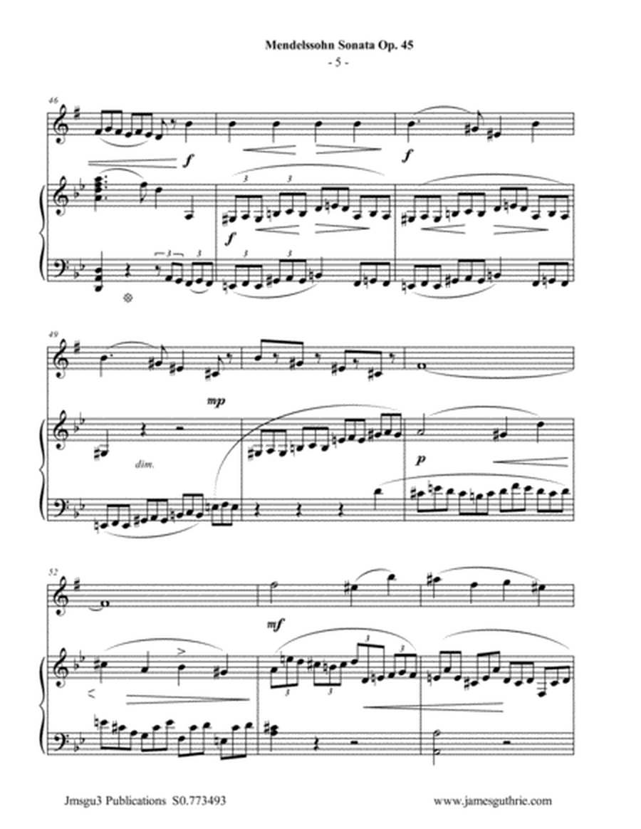 Mendelssohn: Sonata Op. 45 for Baritone Sax & Piano image number null