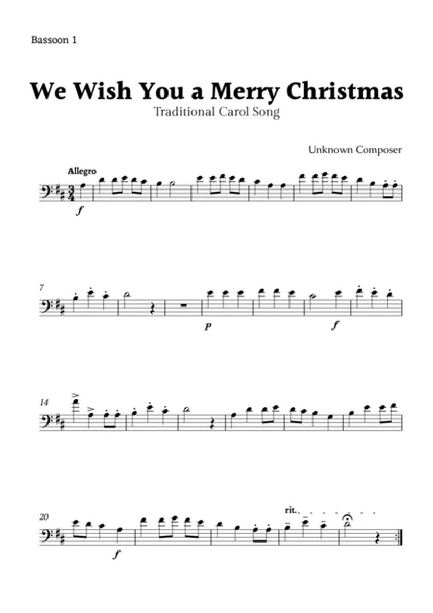 We Wish you a Merry Christmas for Bassoon Trio with Chords image number null