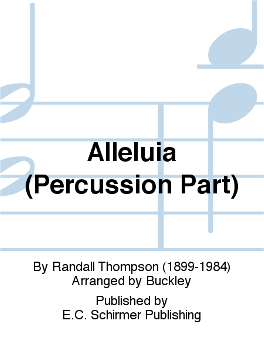 Alleluia (Percussion Replacement Part) Concert Band scores gallery preview page 1