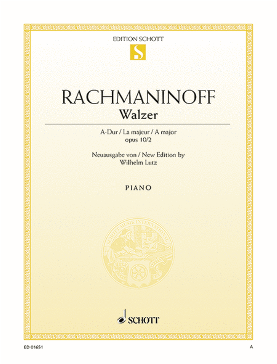 Waltz in A Major, Op. 10, No. 2 Piano Solo scores gallery preview page 1