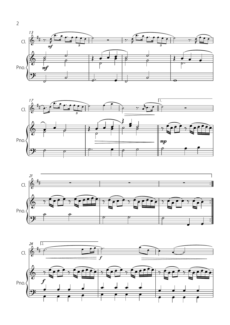 Oceans (Where Feet May Fail) B-Flat Clarinet scores gallery preview page 2