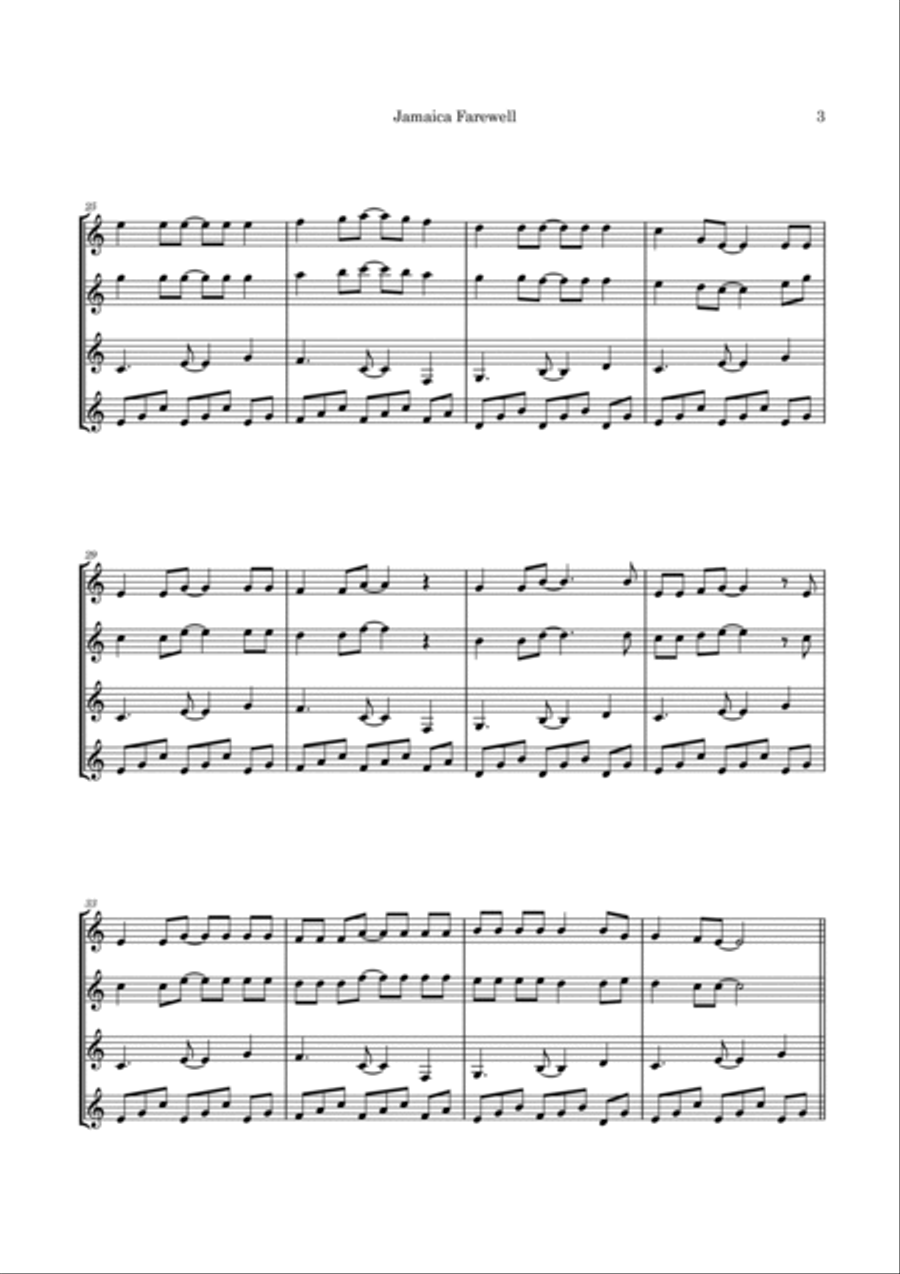 Jamaica Farewell Guitar Ensemble scores gallery preview page 6