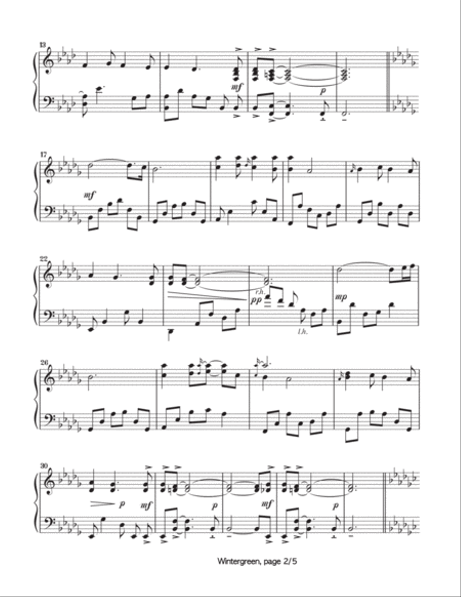 Wintergreen Piano Solo scores gallery preview page 3