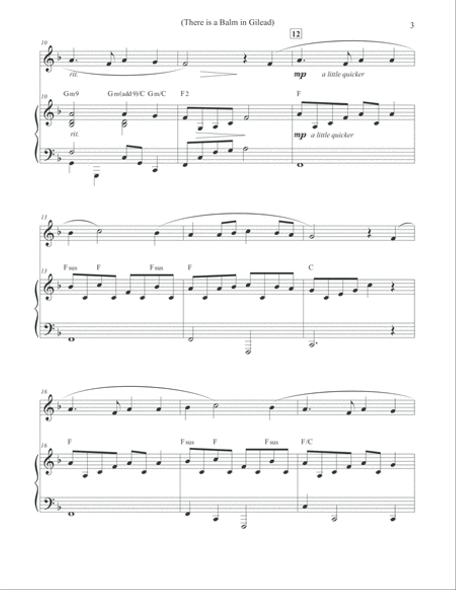 There is a Balm in Gilead - Oboe & Piano Piano scores gallery preview page 3