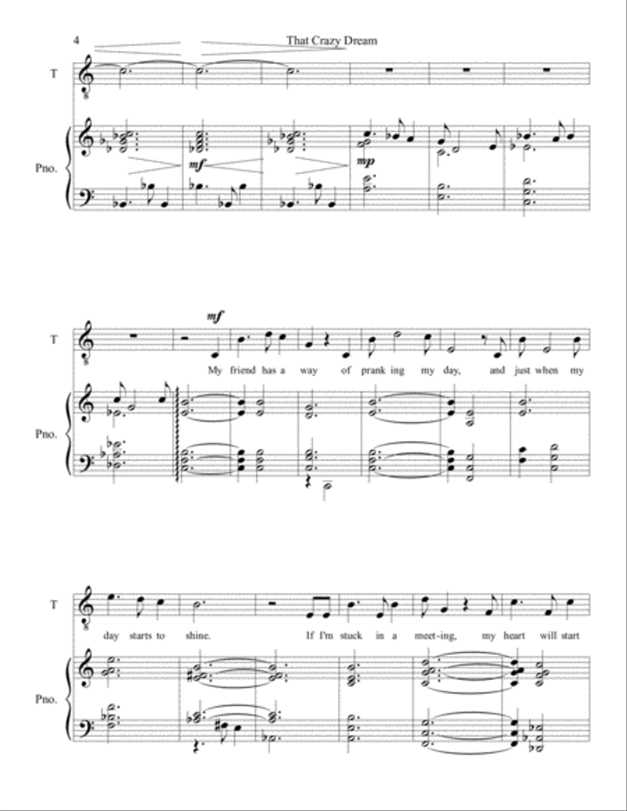 That Crazy Dream Tenor Voice scores gallery preview page 4