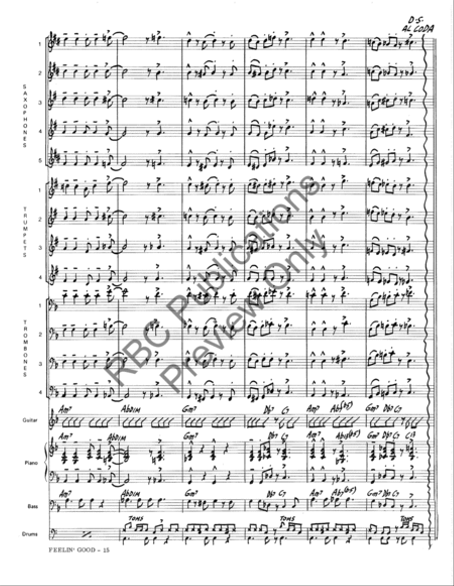 Feeling Good (Score) Feeling Good (Score) Jazz Ensemble scores gallery preview page 18