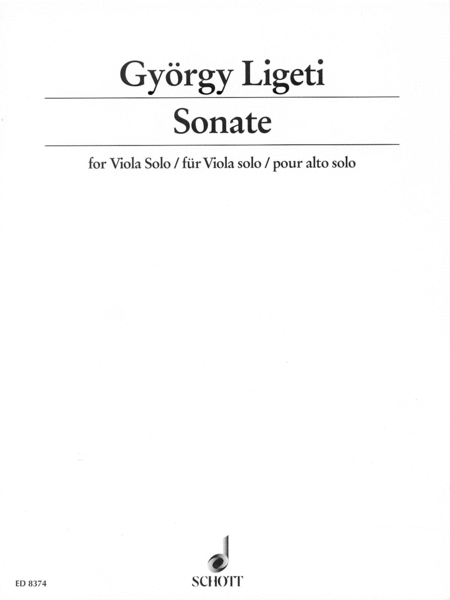 Gyorgy Ligeti: Sonata For Viola Solo