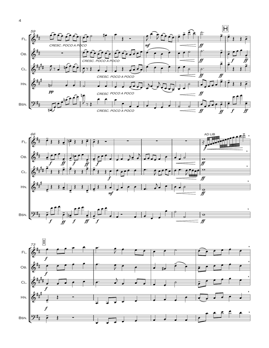 Ancient Airs and Dances, Suite No. 1. Arranged for Wind Quintet Woodwind Quintet scores gallery preview page 4
