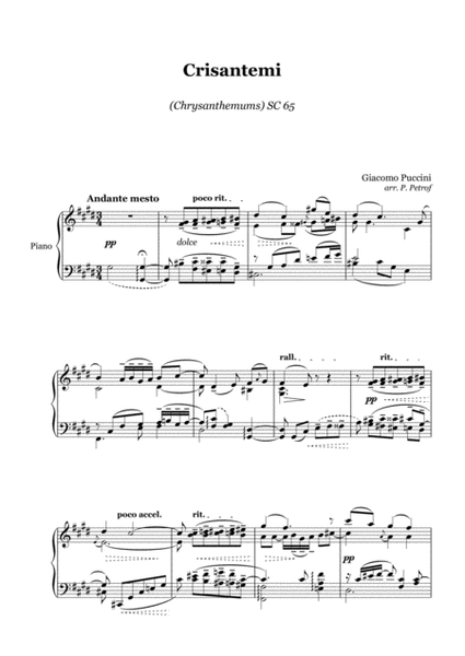 G. Puccini - CRISANTEMI - piano solo image number null