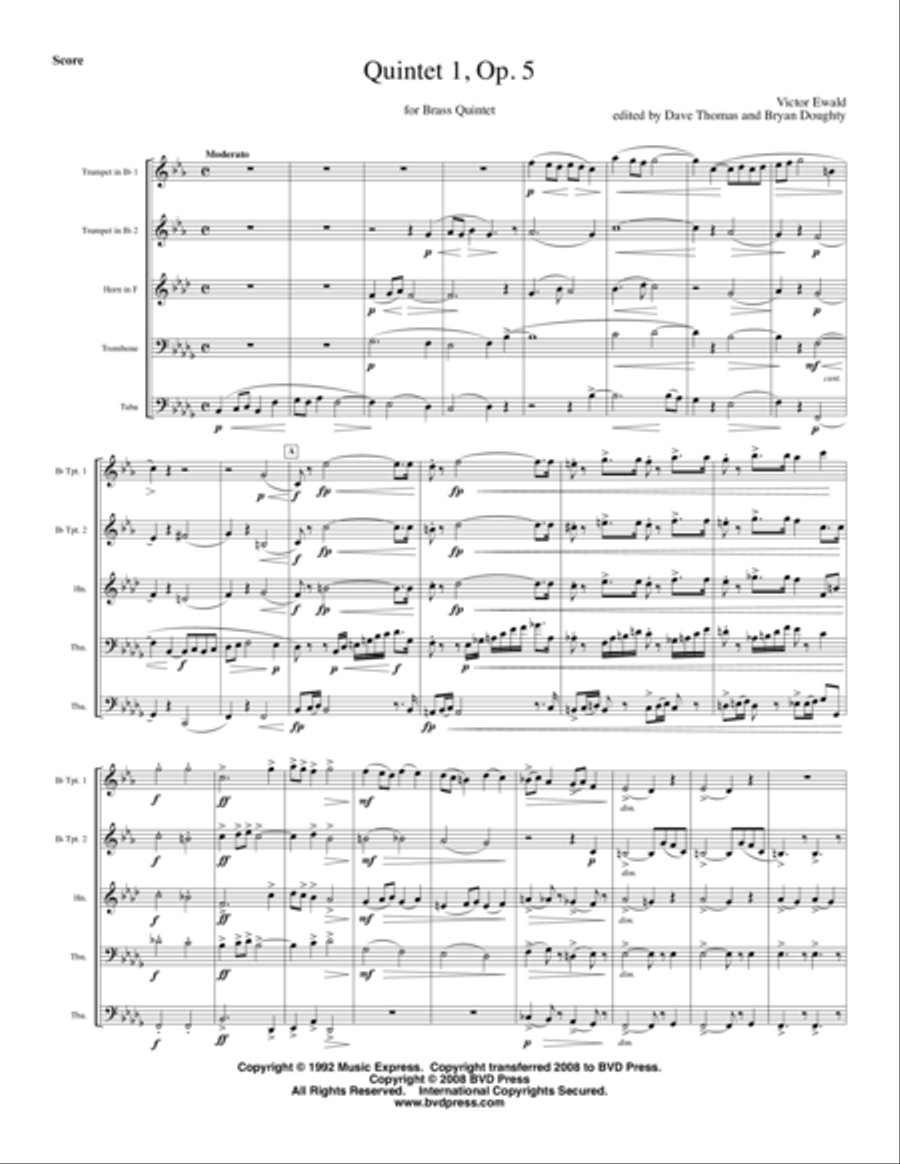Quintet No. 1 Brass Quintet scores gallery preview page 1