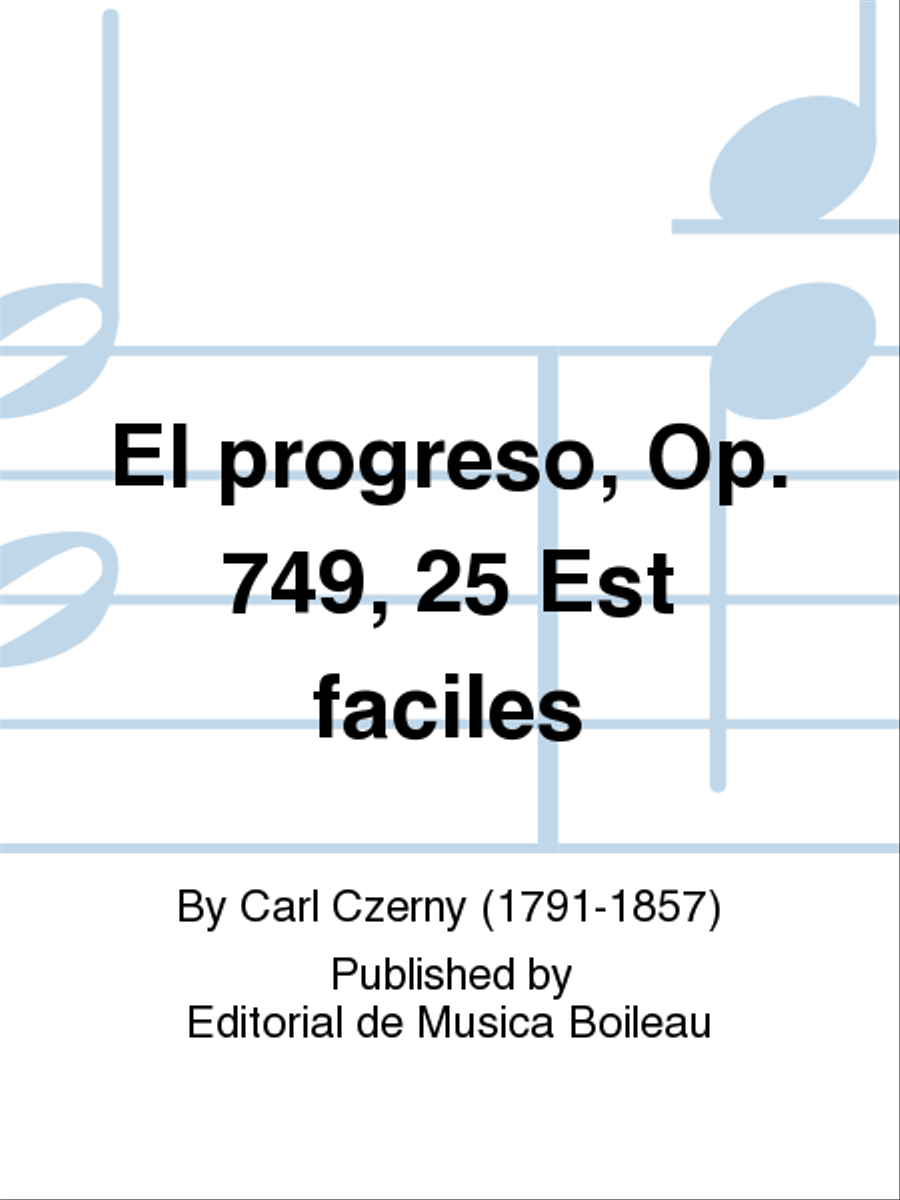 El progreso, Op. 749, 25 Est faciles Piano Solo scores gallery preview page 1