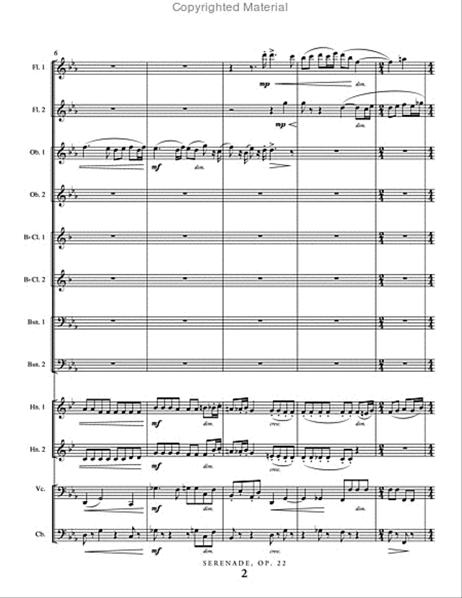 Serenade, Op. 22 Serenade, Op. 22 Concert Band scores gallery preview page 3
