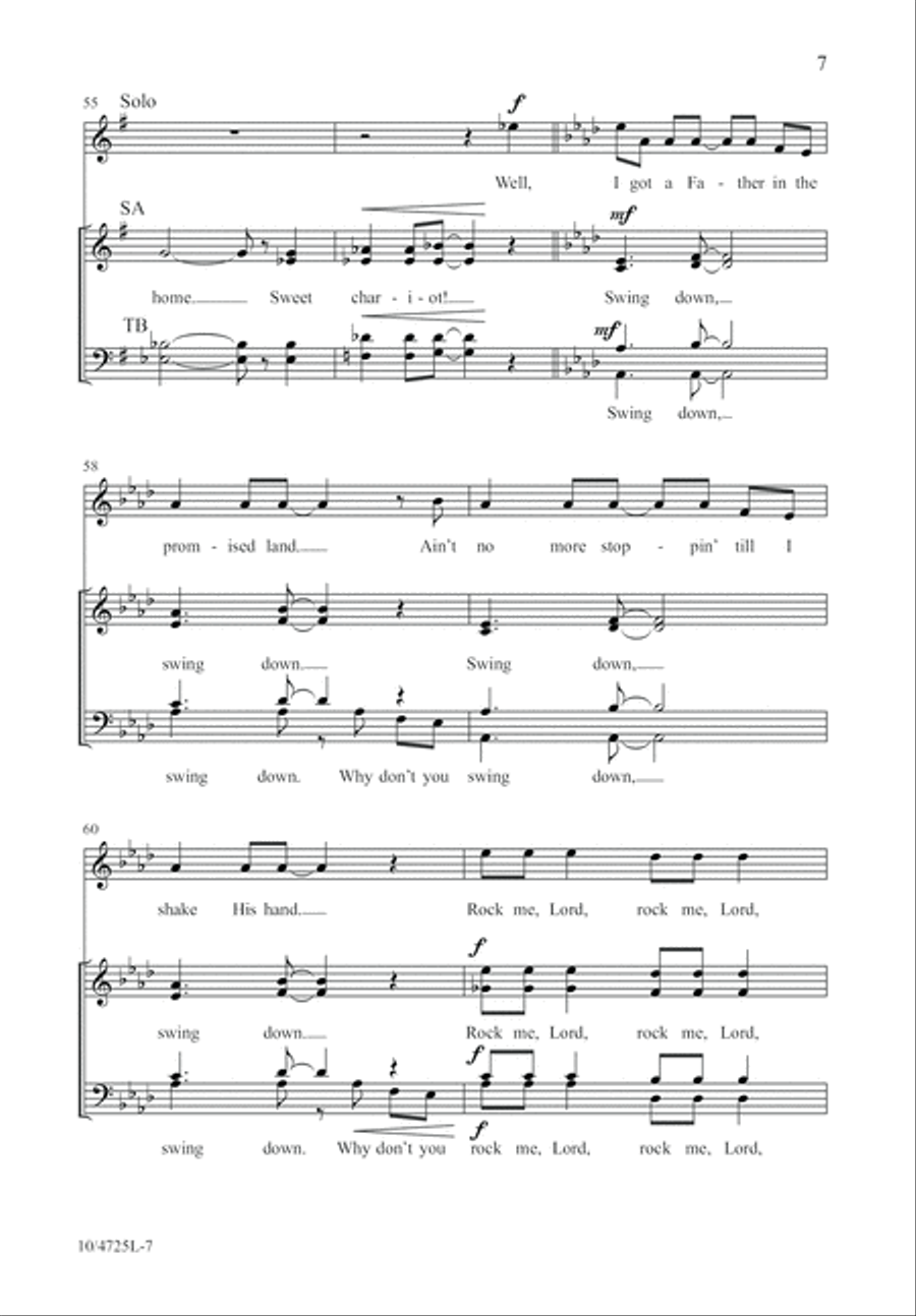 Swing Down, Sweet Chariot 4-Part scores gallery preview page 7