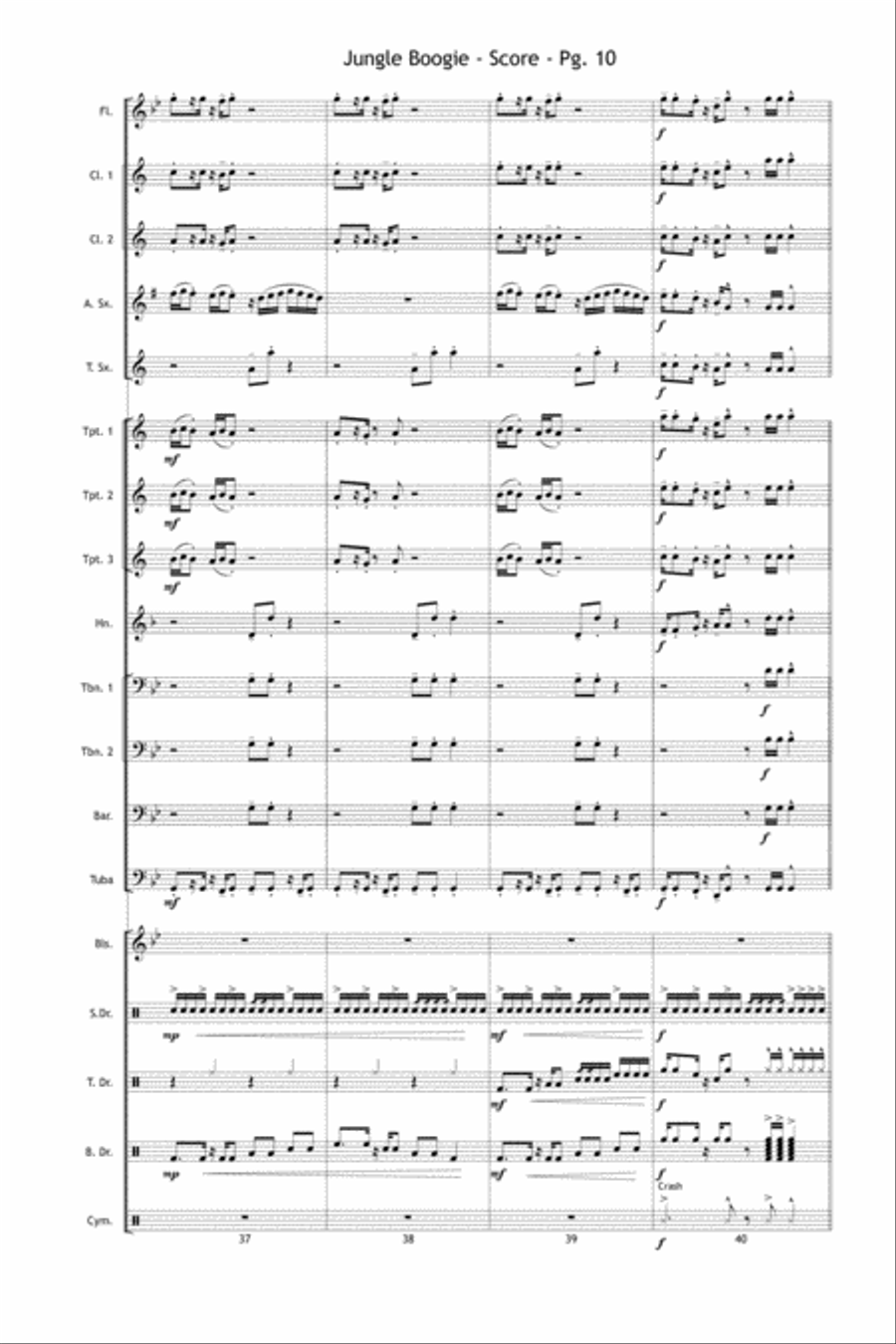 Jungle Boogie Jungle Boogie Marching Band scores gallery preview page 11