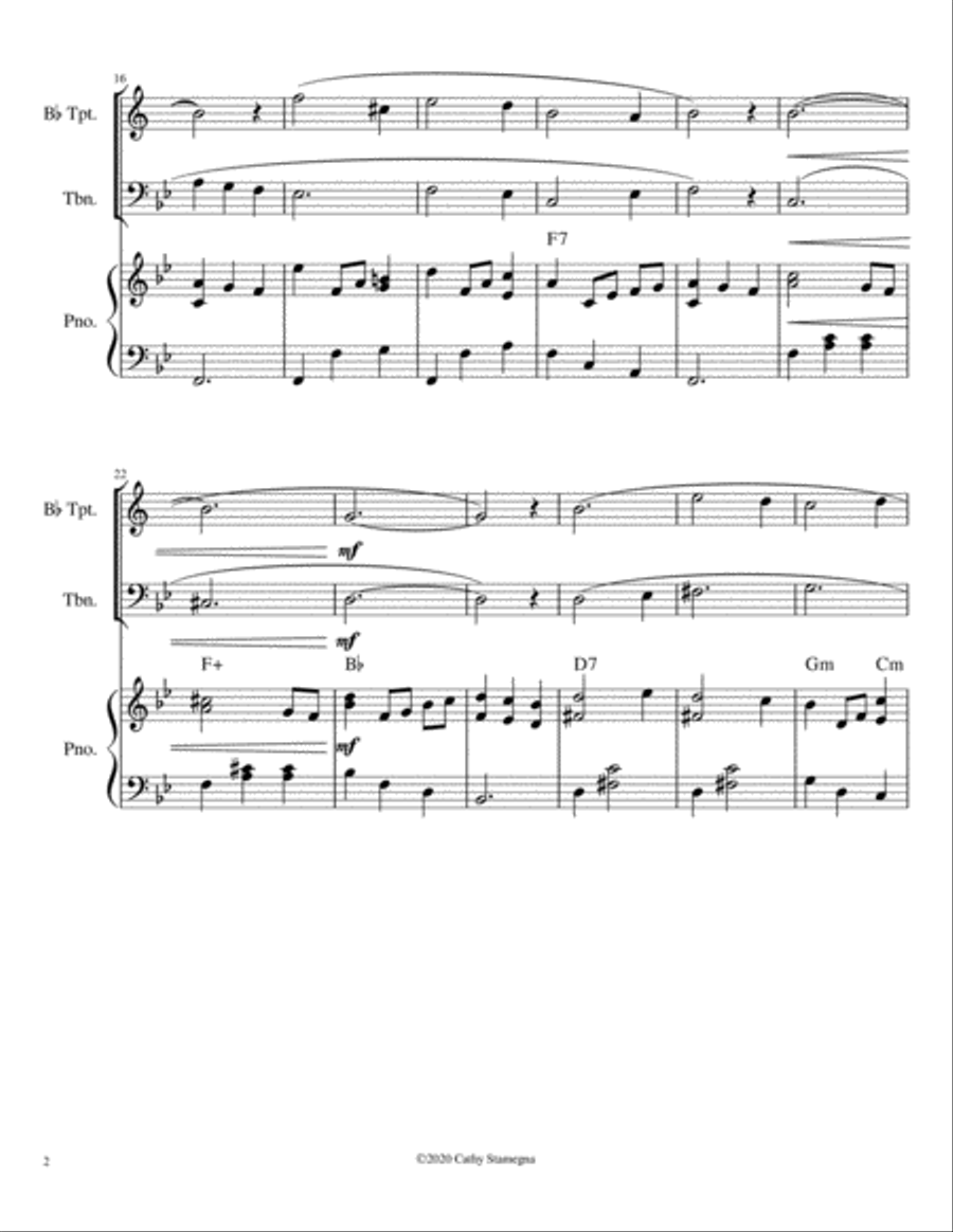 Let Me Call You Sweetheart (Bb Trumpet/Trombone Duet, Chords, Piano Accompaniment) Brass Duet scores gallery preview page 4